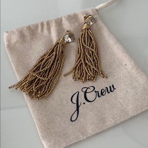 J.Crew gold tassel stud earrings